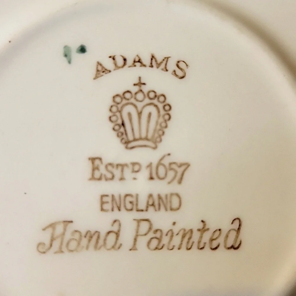 1 Vtg Adams Madeleine England Ironstone Saucer 1657 Hand Painted